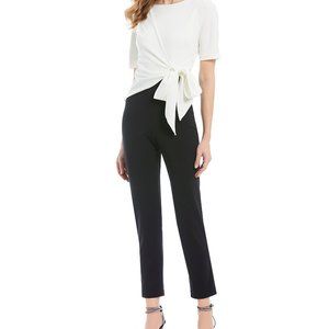 Adrianna Papelle Black and ivory side tie jumpsuit
